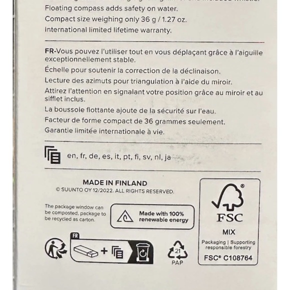 SUUNTO MCB Simple Sighting Mirror Compass - Picture 2 of 2